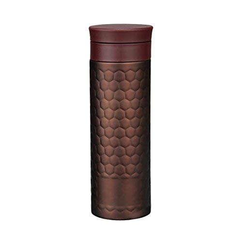 MEENAMART.COM Stainless Steel Vacuumized Hydration Tea, Fruit Infuser Sipper in Honeycomb Design Water Bottle (Brown)