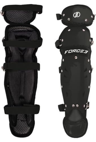 FORCE3 Defender Catcher Leg Guards - Ages 6-9 (Black)