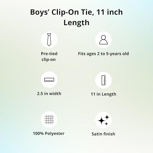 tiemart Boys' Emerald Green Solid Clip-On Tie, 11" Length3