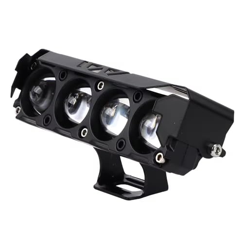 Image of AutoBizarre Car Motorcycle 12V Headlight Led Projector Lamp Dual Color Yellow White Fog Light Metal Body Spotlight Universal for All Bikes Cars SUVs etc. (4 LED, 2 Pcs)