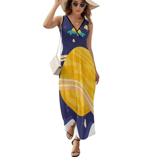 Robe de plage maxi Planète Espace légère pour vos journées ensoleillées d'été