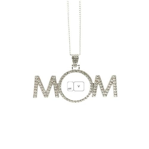 Collier symbole clavier Ctrl V Art Déco mode cadeau fête des mères maman