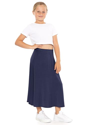 Image of STRETCH IS COMFORT Girls Skirts Flowy A Line Knee Length and Ankle Length | Elastic Waist, Kids School Skirt, Girls Maxi Skirt, Black Skirt For Girls, Faldas Para Ninas, Girls Long Skirt, Long skirts