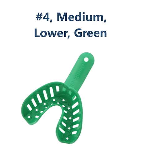 AmeriCan Goods 10/Pcs Dental DuraLock Plus Ortho Impression Trays Upper/Lower Dental Impression Tray for Adult/Children (#4 Medium Lower)