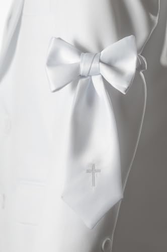 Boys Communion Armband White Embroidered Religious Cross, Boys (Boys)3