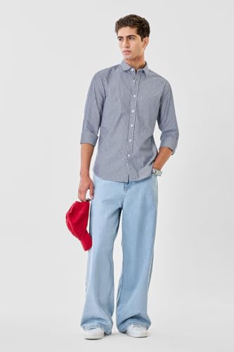 Image of SNITCH Men Formal Shirt | Slim Fit Full Sleeve Spread Collar Gingham Pattern | 100% Cotton & Breathable Fabric for Office & Smart Casual Wear