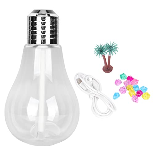 USB-Luftbefeuchter, Lampenform, Dekorativer Lichtdiffusor, Tragbarer Luftbefeuchter Mit Kühlem Nebel Für Schlafzimmer Mit Buntem Licht Für Büro, Schreibtisch, Mini-Luftbefeuchter(Silber) USB-Luftbefeuchter, Lampenform, Dekorativer Lichtdiffusor, Tragbarer Luftbefeuchter Mit Kühlem Nebel Für Schlafzimmer Mit Buntem Licht Für Büro, Schreibtisch, Mini-Luftbefeuchter(Silber)