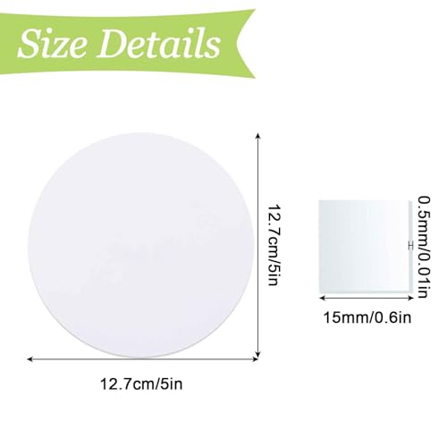 UFURMATE Wandloch-Abdeckplatte, PVC-Kunststoff, Deckenabdeckung, blanko, rund, dekoratives Wandplatten-Reparatur-Set für Boden, Decke und Wand, 12,7 cm, 6 Stück