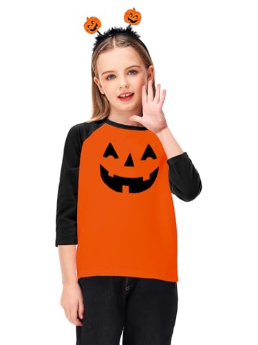 Remimi Unisex Kids Halloween Shirts 3/4 Sleeve Holiday Cute Graphic Tops 3-12 Years4