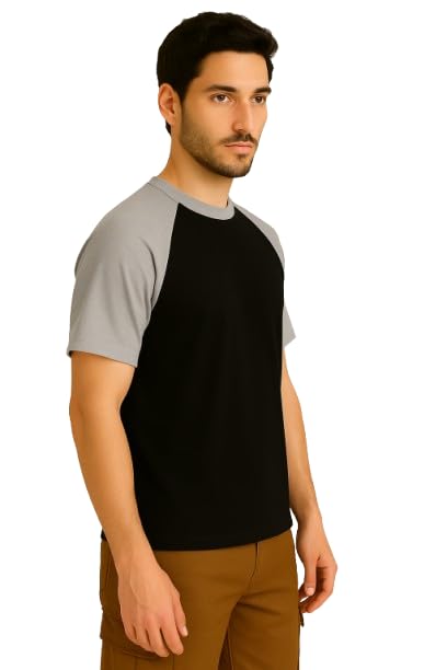Image of KG3 Men's Regular Fit Round Neck Half Sleeves Solid Casual Wear T-Shirt I Unisex Regular Cotton Combo of 2 Solid Color Tshirt