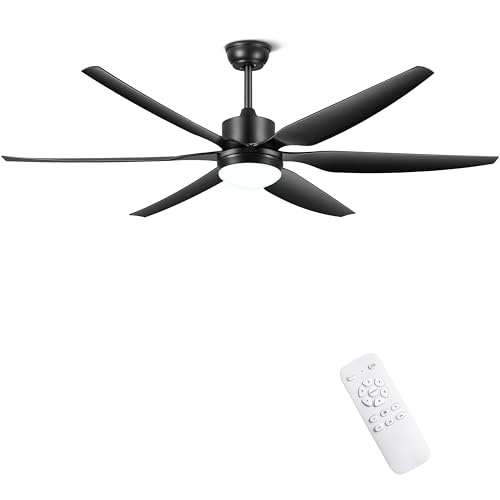 Ohniyou 66'' Ceiling Fan with Lights Remote Control, Large Ceiling Fan...