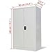 Festnight Floor Cabinet Storage with 2 Doors & 3 Adjustable Shelves for Office Decor Steel Gray 35.4