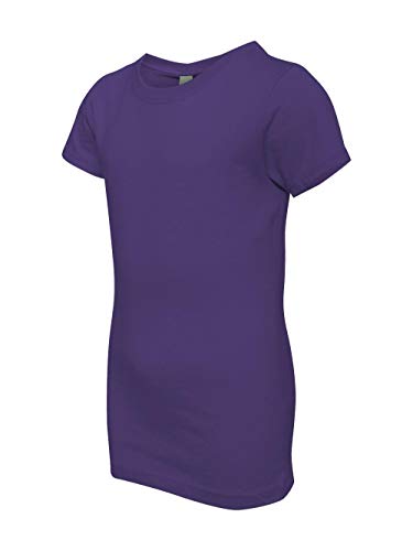Next Level Big Girls Princess Rib Knit Softness T-Shirt, Purple Rush, Large