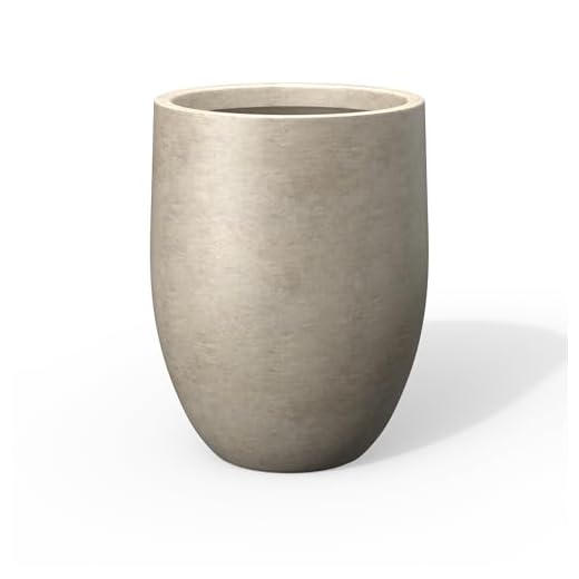 Kante Tall Concrete Planter, 21.7-Inch Height Weathered Concrete Large Indoor Outdoor Plant Pot with Drainage Hole for Patio Garden Home, Modern Decor for Flowers and Tree