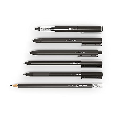 Image of TRU RED Retractable Gel Pens, Medium Point 0.7mm, Black Ink, 15 Pack - Quick‑Dry Pens for Smear‑Free Office Writing
