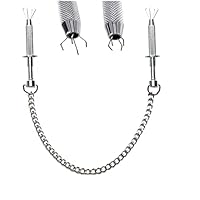 OnundOn Nippelklemmen Brustwarzen Sex Nipple Clamps mit Metallkette Brustwarzenklemmen für BDSM Erotik SM Sexspielzeug Extreme Paare Stahl Nippel Greifer mit Kette