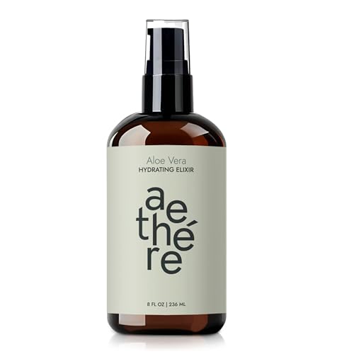Aethere Pure Aloe Vera | 99.75% Cold-Pressed Organic Aloe Vera for Face, Skin & Hair - 8 Fl Oz