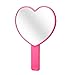 TOPYHL 2PCS Heart-Shaped Makeup Hand Mirror,Travel Handheld Mirror Portable Personal Cosmetic Mirror with Handle (Pink and Rose red)