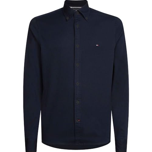 Tommy Hilfiger Herren Hemd Langarm, Blau (Desert Sky), M