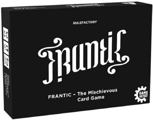 Game Factory 646226 Frantic-The Mischievous Card Game, Kartenspiel, englische Version, ab 12 Jahren, schwarz, weiß