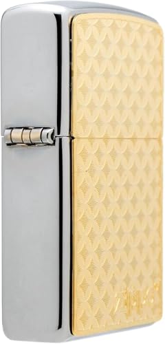 Encendedor Zippo con placa dorada resistente al viento miniatura 4