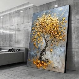 Tableau abstrait floral sur toile 50x75cm sans cadre pour salon - 2