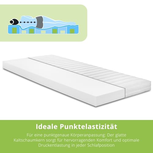 Bodyprotect Kaltschaummatratze Comfort Line 100x200 cm, orthopädische Matratze Härtegrad H3 fest, Öko-Tex, ergonomische Schaumstoffmatratze Höhe 10 cm, Made in EU – Bild 5