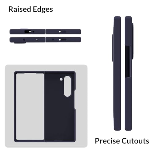 Image of SPRIG Compatible with Samsung Galaxy Z Fold 6 Premium SilkTone Back Cover Drop Tested Shock Proof Mobile Case for Men, Women, Boys and Girls with Camera Protection (Midnight Blue)