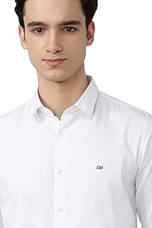 Peter England Men’s Slim Fit Full Sleeve Casual Shirt in Twill Weave Cotton