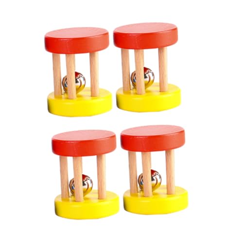Milisten 4 Cascabeles De Madera Para Bebés Juguetes De Madera Para Pequeños Sonajero De Mano Juguete Educativo Para Sonajero De Madera Color Aleatorio