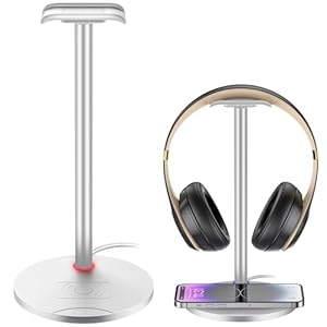 Headphone Stand Gaming Headset Stand with Wireless Charging 2-in-1 Headset Holder & Wireless Charger for iPhone 8/8 Plus/X Samsung S8/S8 PlusS7/S7 Edge/S6/S6 Edge