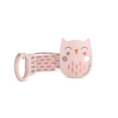 Image of Suavinex Bonhomia Premium Baby Pacifier Clip with Ribbon, Stylish Binky Clips with Double Sided Design, Baby Accessories, Baby Essentials (0mo+), Pink