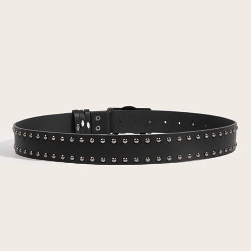 Mens Belt Leather Skull Buckle Belt Waist Band Jeans Decorative Punk Belt Black Studded Belts for Men Y2k Skull Belts3