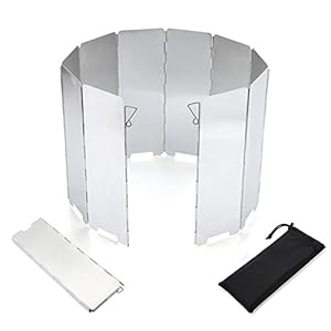 NAMIS Pare-Vent Pliable Aluminium Portable de 10 Plaques de Pare-Vent de Camping Pare Vent Pliable Rechaud Pare-Brise pour Réchaud de Camping pour Cuisinière Extérieur Pique-Nique Grille