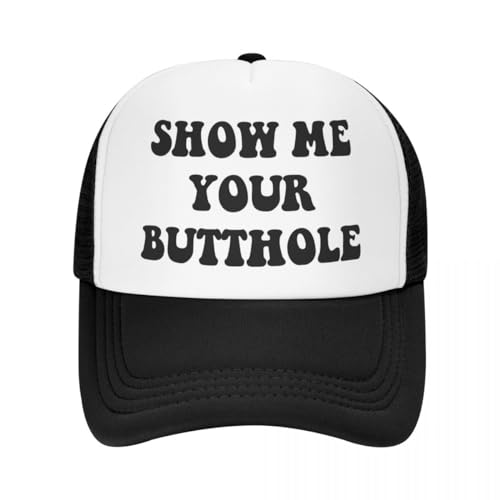 Generic Show Me Your Butthole Trucker Hats for Women Black Men Humor Gift Pink Hats for Men