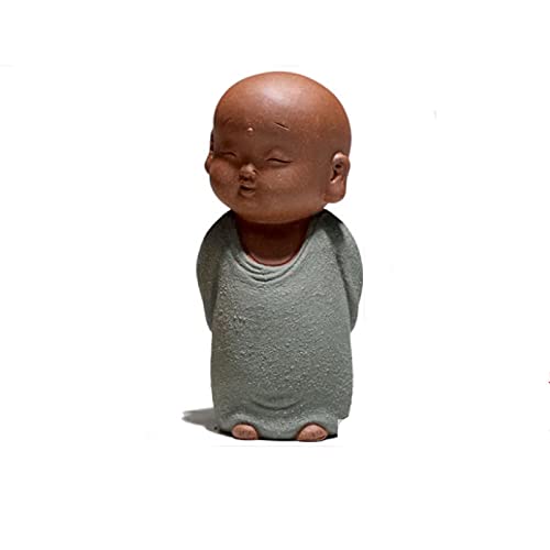 Petit moine zisha fait à la main : statuette artisanale d'exception pour cérémonie du thé Kung Fu - 2