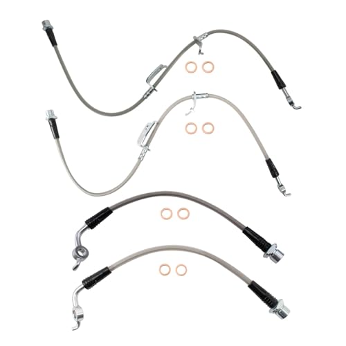 Image of TRQ Performance Front and Rear Brake Hose Set Compatible with 06-19 Toyota RAV4