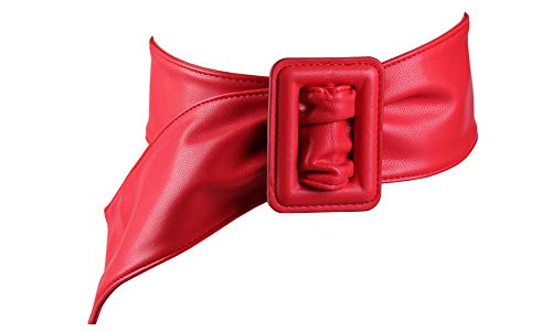 Soft PU Faux Leather Obi Belt Vintage Wide Cinch Waist Belt with Buckle2