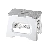 Vigar - Taburete Plegable - Modelo Compact - 23 cm de Altura - 80% Plástico Reciclado - Ideal Cocina, Baño y Camping - Escalón Peldaño Infantil - Gris
