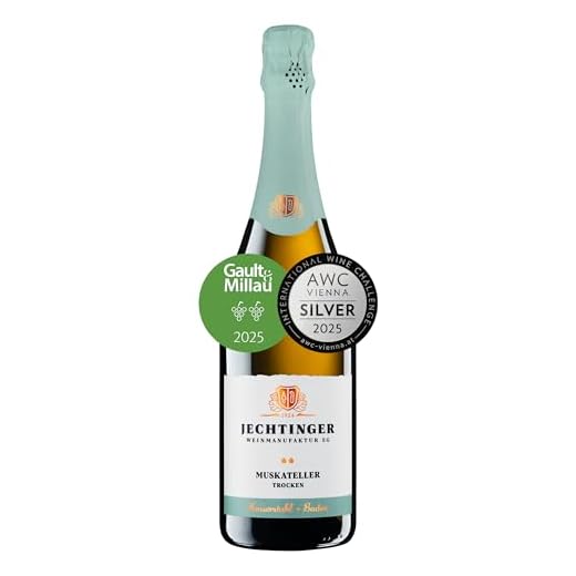 Jechtinger Muskateller Sekt trocken KLASSISCHE FLASCHENGÄRUNG - trockener Sekt blumig, frisch - hochwertiges Sekt-Geschenk für Frauen und Männer (1 x 0,75l)