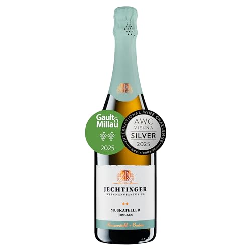 Jechtinger Muskateller Sekt extra trocken – Gault & Millau 2025 Auszeichnung – Klassische Flaschengärung, blumig & frisch mit Mandarine & Muskatnuss (1 x 0,75 l)