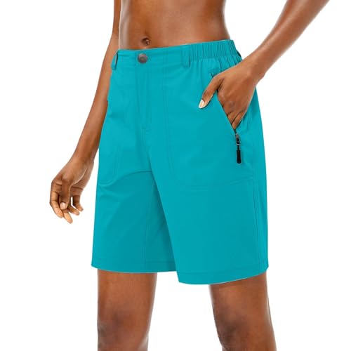 Generisch Pantalones cortos de verano para mujer, ligeros, de secado rápido, transpirables, para senderismo, deportes al aire libre, pantalones cargo para la playa, monocolor, ocio, pantalones