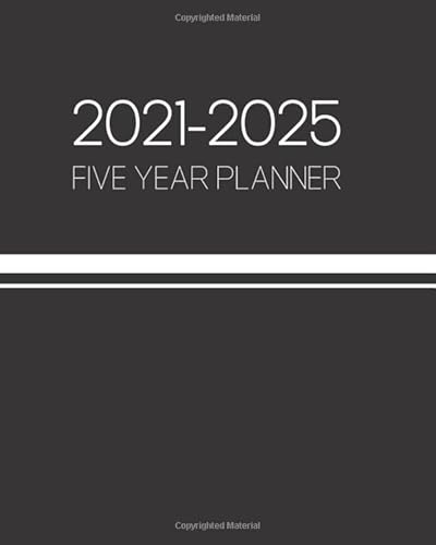 2021-2025 Five Year Planner: Black and White 5 Year Planner, January 2021-December 2025, 60 Months Calendar Monthly Planner Schedule Organizer,Yearly Planner &amp;Contact List,Password Log