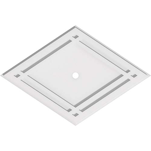Image of Ekena Millwork CMP24X16DD-01000 Diamond Architectural Grade PVC Contemporary Urethane Ceiling Medallions 24 inchW x 16 inchH x 1 inchID x 8 1 /2 inchC x 1 inchP
