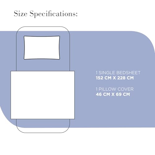 Image of Linen Home Cotton Percale Flat Bedsheet Set Single Size Dark Blue