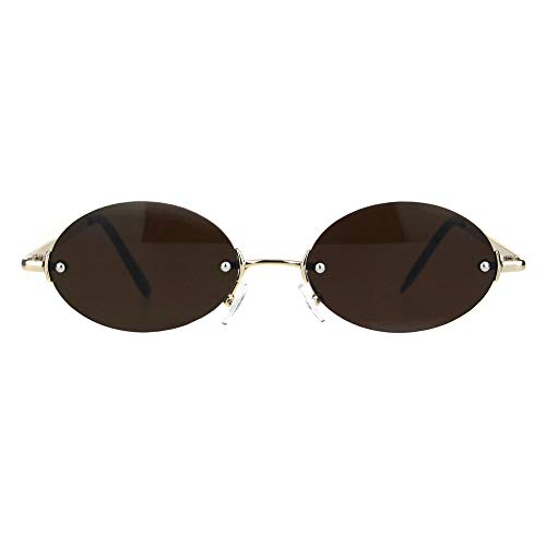 PASTL Rimless Oval Sunglasses Metal Frame Trendy Unisex Shades UV 4002