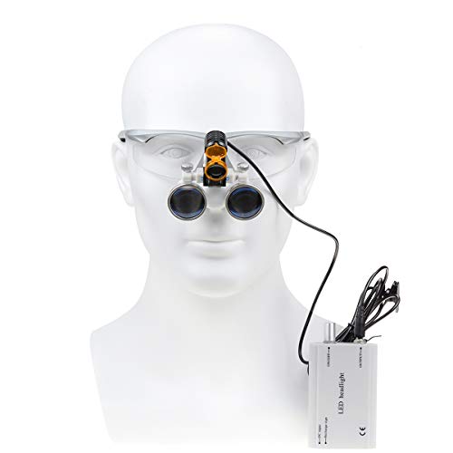 NSKI 3.5X Loupes Magnifying Glasses + 5W Lamp Belt Clip Type with Filter Aluminum Box (Silver)