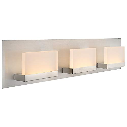 Image of Kira Home Everett 24 inch Modern Integrated LED 3-Light Bathroom Vanity Light