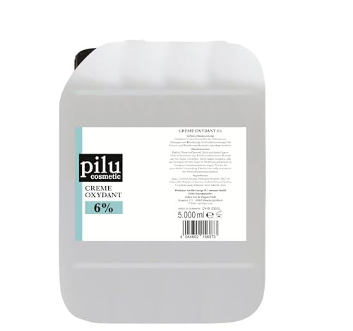 pilu cosmetic Crema oxidante, 5000 ml, 6 % revelador, peróxido de hidrógeno para el color del cabello, tinte de pelo, decolorante, desmatado I Cream Developer