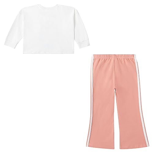 Image of adidas Baby Girls' 2-piece Long Sleeve Graphic Tee & Flare Pant Set